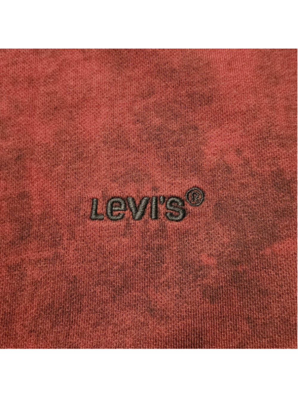 Levi's Sweatshirt Mens XS Maroon Red Acid Wash Logo Pullover Crewneck Relaxed - Picture 3 of 10